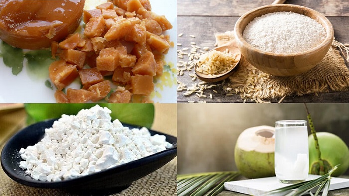 Nguyên liệu làm bánh bò thốt nốt 