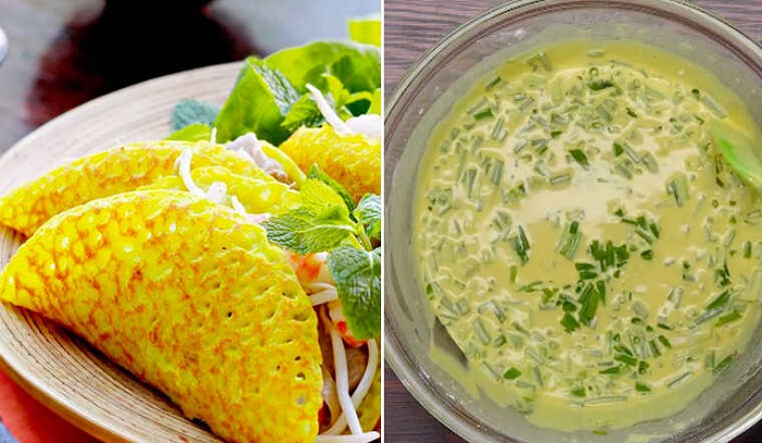 Cách pha bột bánh xèo giòn lâu